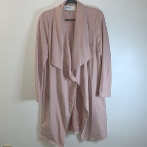 Cupcakes and Cashmere Blush Pink Laswell Drape Lightweight Trench Coat Size L